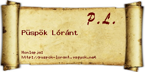 Püspök Lóránt névjegykártya