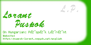 lorant puspok business card